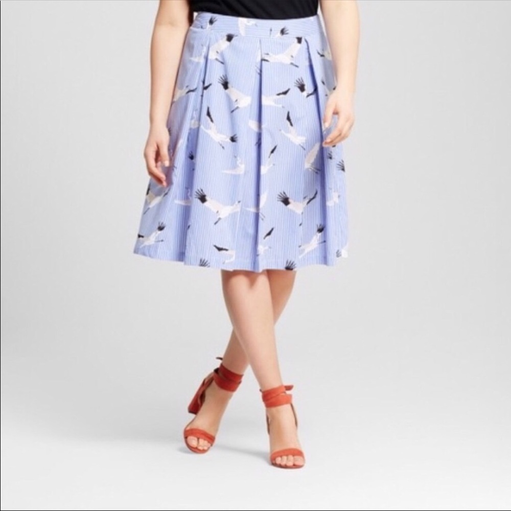 Who What Wear bird pinstriped midi skirt!